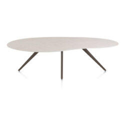 Saluti, eetkamertafel organisch 240 x 120 cm. - 4 poot - steelbrown - Light sand