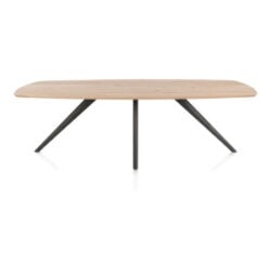 Arvada, eetkamertafel 250 x 110 cm, ovaal, 4 poot - Metal graphite