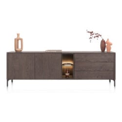 Trenton, Dressoir 240 cm. - 2-deuren + 3-laden + 2-niches - Clay