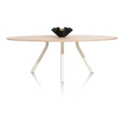 Arvada, table 220 x 110 cm. - ellipse - pied central Nebbia - Naturel Nebbia