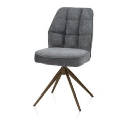 Bell, eetkamerstoel - steelbrown frame - draaibaar - pocket - combi Calabria/Vada - Antraciet