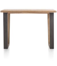 Metalox, bartafel 130 x 90 cm (hoogte: 92 cm) - met rand boomschors + V-vorm metalen / houten poot