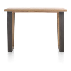Metalox, bartafel 130 x 90 cm (hoogte: 92 cm) - met rand boomschors + V-vorm metalen / houten poot