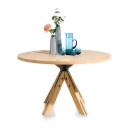 Jardino, eetkamertafel rond 130 cm - centrale poot