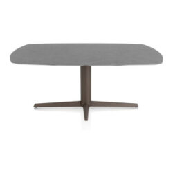 Saluti, eetkamertafel ovaal 180 X 105 cm. - centrale teenpoot - steelbrown - Antraciet