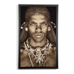 Samburu Warrior schilderij 75x125cm - Multikleur