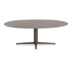 Saluti, eetkamertafel ellips 210 X 105 cm. - centrale teenpoot - steelbrown - Lava