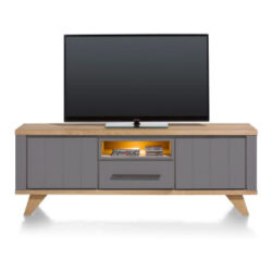 Jardin, lowboard 170 cm - 1-lade + 1-niche + 2-kleppen (+ LED) - Antraciet