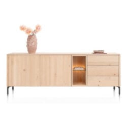Trenton, Dressoir 210 cm. - 2-deuren + 3-laden + 2-niches - natural