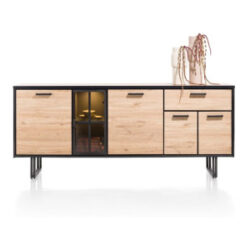 Avalon, dressoir 200 cm - 4-deuren + 1-lade + 1-glasdeur (+ LED) - natural