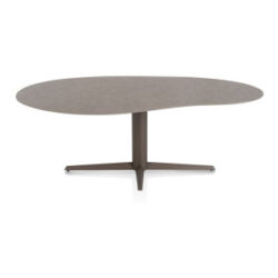 Saluti, eetkamertafel organisch 210 X 120 cm. - centrale teenpoot - steelbrown - Lava