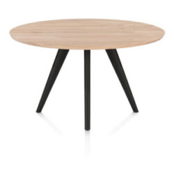 Arvada, eetkamertafel 125 cm, rond, 4 poot - Rough off black
