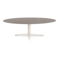 Saluti, eetkamertafel ellips 240 X 110 cm. - centrale teenpoot - creme - Lava