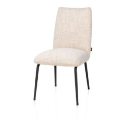 Bovina, chaise - tissu Luton + ressorts nosag - pi&eacute;tement rough off black - Creme