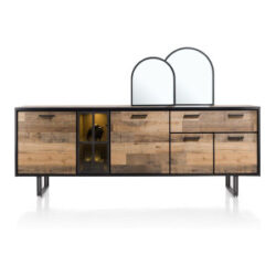 Avalon, dressoir 230 cm - 4-deuren + 1-lade + 1-glasdeur (+ LED) - Driftwood