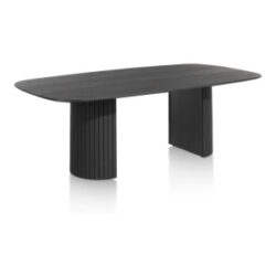 Pavie, eetkamertafel - ovaal - 270 x 120 cm (houten poot) - castle black
