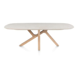 Himalaya, Eetkamertafel 240 x 120 cm. - houten poten / keramiek blad