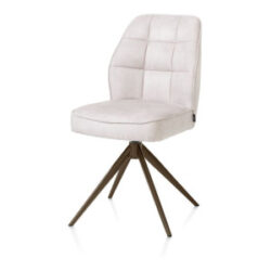 Bell, eetkamerstoel - steelbrown frame - draaibaar - pocket - stof calabria - Kiezel
