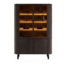Ravello, buffet 150 cm - 2-deuren + 2-glasdeuren (+ LED) - Basalt