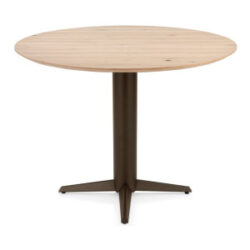 Caletta, table de bar rond 120 cm. - plateau en ch&ecirc;ne - pied central steelbrown - Natural