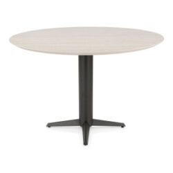 Caletta, bartafel rond 150 cm. - HPL Primo Laminato blad - centrale teenpoot grafiet - Travertin