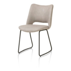 Kodi, chaise - cadre graphite - tissu Pala - Gris clair