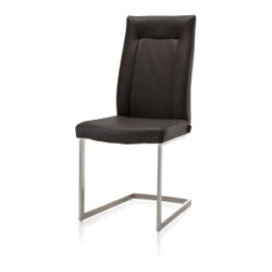 Malvino, chaise - pied traineau inox carre + poignee rond - noir