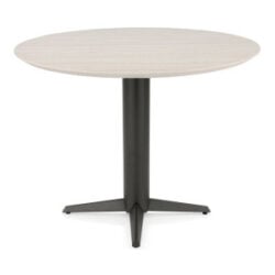 Caletta, bartafel rond 120 cm. - HPL Primo Laminato blad - centrale teenpoot grafiet - Travertin