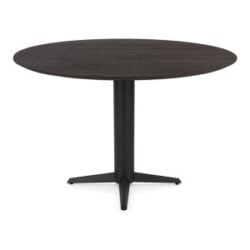 Caletta, bartafel rond 150 cm. - eiken blad - centrale teenpoot zwart - Basalt