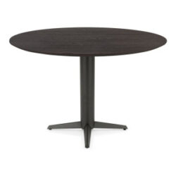 Caletta, bartafel rond 150 cm. - eiken blad - centrale teenpoot grafiet - Basalt