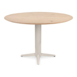 Caletta, bartafel rond 150 cm. - eiken blad - centrale teenpoot cr&egrave;me - Natural