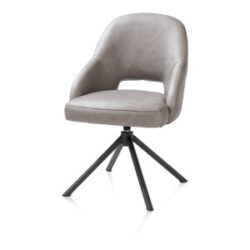 Nikolas, chaise - pied central tournable - gris (RAL 7022) - tissu Pala - Gris clair