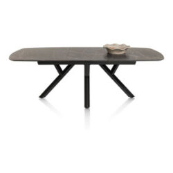 Minato, table &agrave; rallonge - ovale - 180 (+ 60) x 110 cm. - Onyx