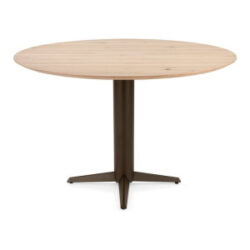 Caletta, table de bar rond 150 cm. - plateau en ch&ecirc;ne - pied central steelbrown - Natural