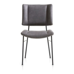 Tatum, chaise - pieds noir - tissu Pala - Anthracite