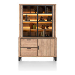 Pavarotti, vitrine 140 cm - 2-portes en verre + 1-porte + 2-tiroirs (+ LED)