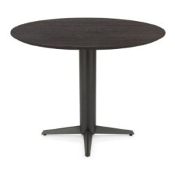 Caletta, bartafel rond 120 cm. - eiken blad - centrale teenpoot grafiet - Basalt