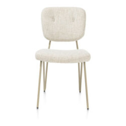 June, eetkamerstoel + pocketvering - frame in RAL 7034 - grijs-groen + stof Luton