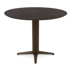 Caletta, table de bar rond 120 cm. - plateau en ch&ecirc;ne - pied central steelbrown - Basalt