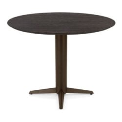 Caletta, bartafel rond 120 cm. - eiken blad - centrale teenpoot steelbrown - Basalt