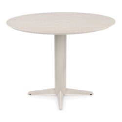Caletta, bartafel rond 120 cm. - HPL Primo Laminato blad - centrale teenpoot cr&egrave;me - Travertin
