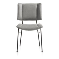 Tatum, chaise - pieds noir - tissu Pala - Gris clair