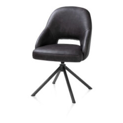Nikolas, chaise - pied central tournable - gris (RAL 7022) - tissu Pala - Lava