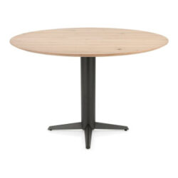 Caletta, table de bar rond 150 cm. - plateau en ch&ecirc;ne - pied central graphite - Natural