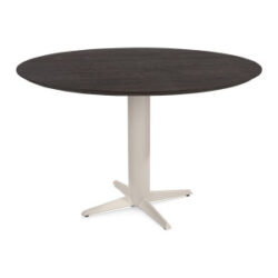 Caletta, bartafel rond 150 cm. - eiken blad - centrale teenpoot cr&egrave;me - Basalt