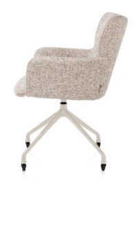 Sage, armstoel + wielen - alu frame in creme - stof Luton - koper - Afbeelding 3