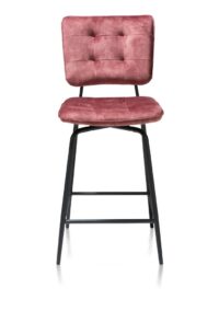 Manou, barstoel - off black - stof Karese - Burgundy red