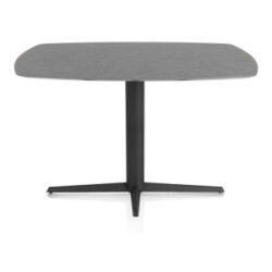Saluti, bartafel ovaal 150 x 105 cm. - centrale teenpoot - rough off black - Antraciet