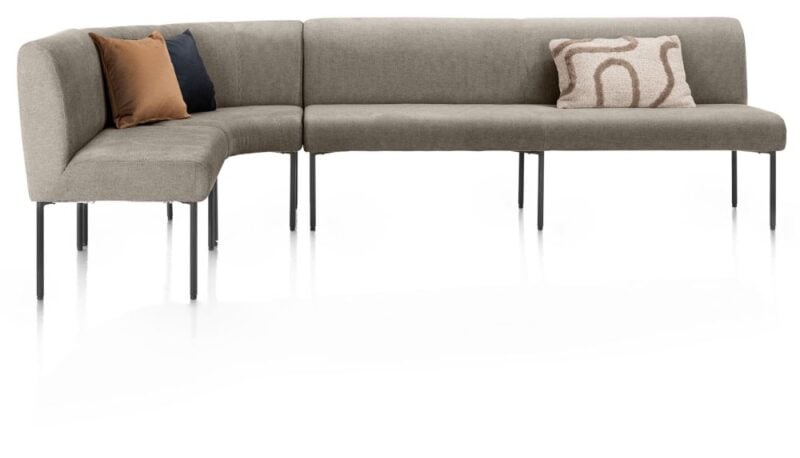 Reverso, Eetkamerbank 200 Cm - Pocket - Stof Livigno - Bruin - Afbeelding 2