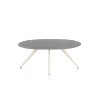 Saluti, eetkamertafel ellips 180 x 105 cm. - 4 poot - cr&egrave;me - Antraciet